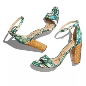 Sam Edelman Women’s Yaro Block Heel Sandals Size 8 Jade Multi Palm